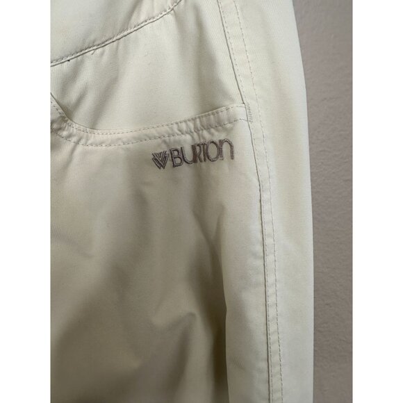 Burton Womens Ivory Yellow Snowboard Pants Waterproof Large Side Cargo Pocket - Picture 3 of 12